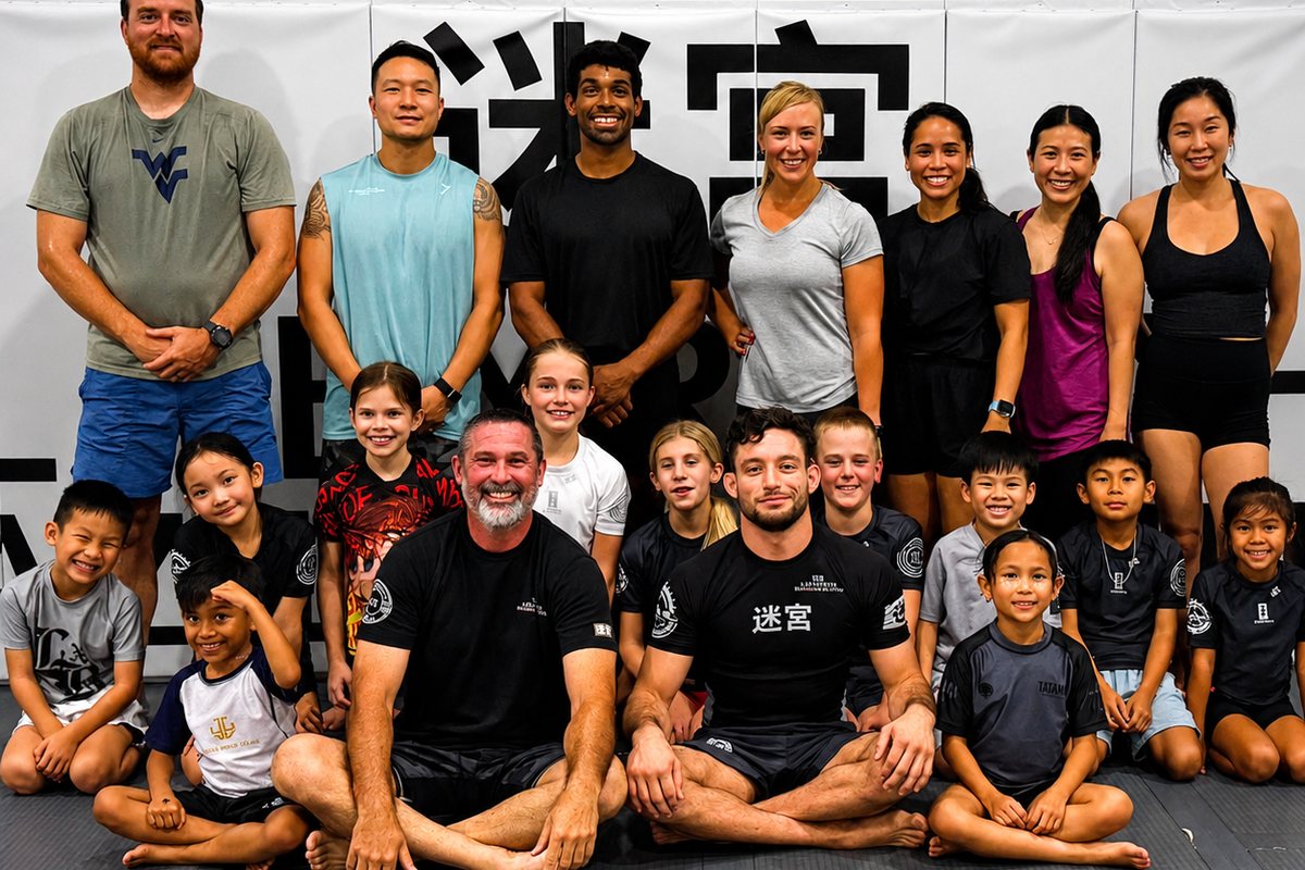Labyrinth BJJ members together after class